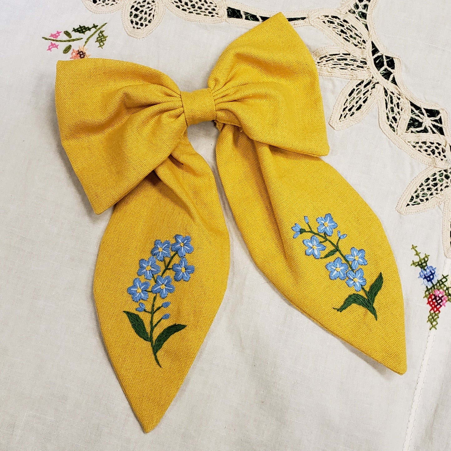Forget Me Not Hair Bow